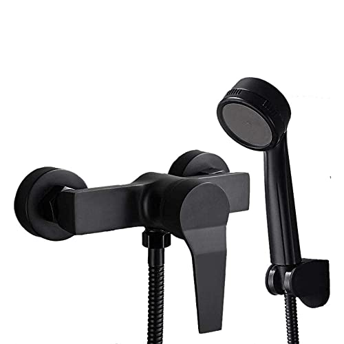 Grifo de ducha de palanca negra monomando para renovar el baño con ducha manual b_Under