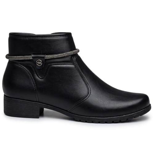 Bota Coturno Feminina Dakota Original Cano Curto Zíper Tratorada Conforto Inverno (Preto, Padrão, BR, Adulto, Numérico, 36)