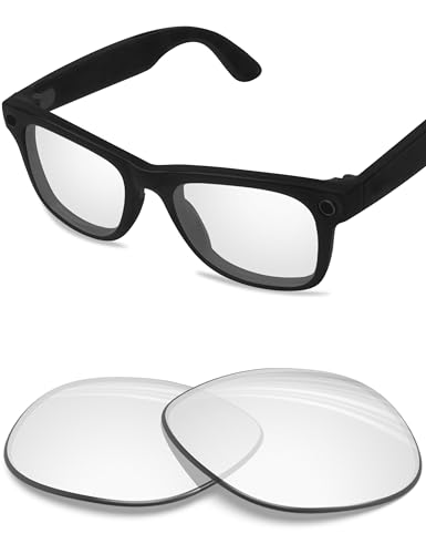 BLAZERBUCK Lentes de repuesto fotocromáticas y polarizadas para gafas inteligentes Ray-Ban Meta Wayfarer RW4008 de 53 mm, resistentes a los impactos, Transparente de alta definición., 0