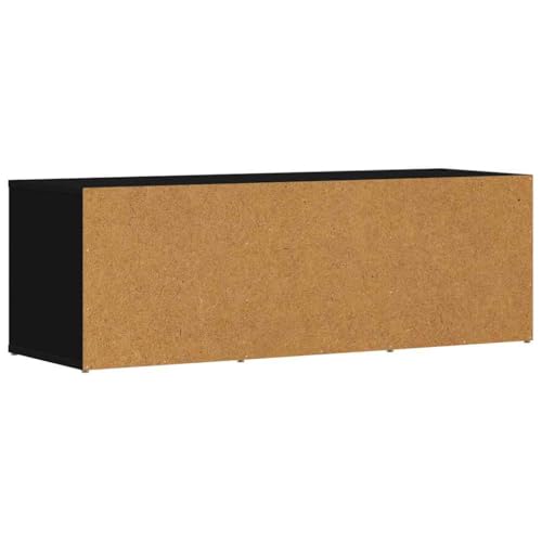Banc à chaussures noir 105x35x35 cm avec 4 compartiments de rangement modulables - 7