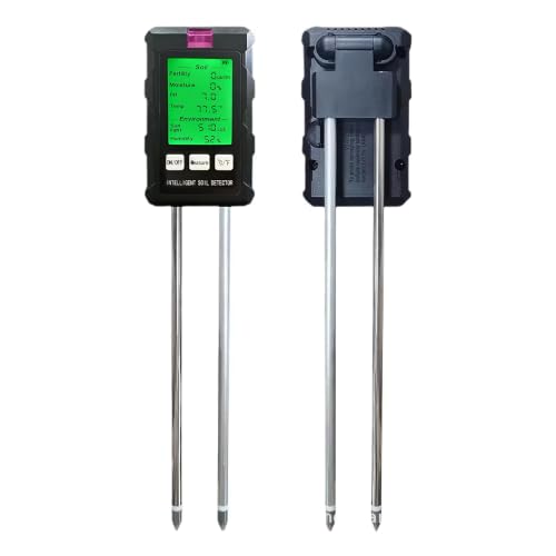 Image of 6-in-1 Soil Tester - Dual 180mm Probe Meter for pH, Fertility, Temperature, Moisture, Humidity, Sunlight - Garden, Lawn, Farm, Indoor Plants - 6M Warranty