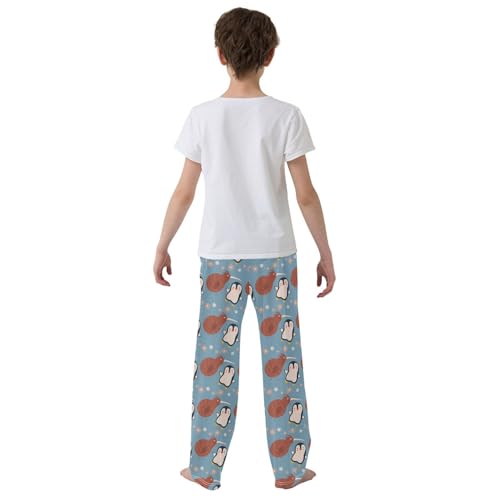 Penguin and Bird Boys Long Pants Soft Trousers Elastic Waist Kids Lounge Bottoms with Pockets S-XL3