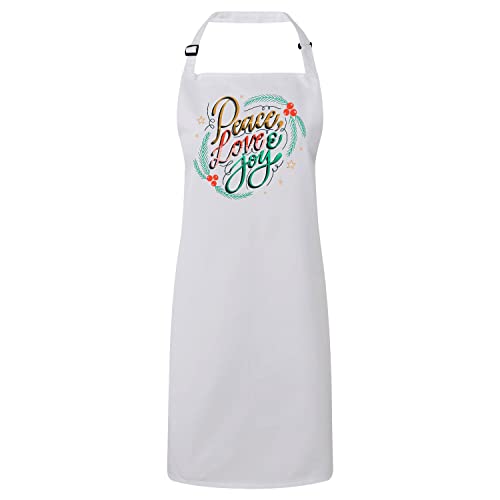 Tablier cuisine blanc anti-taches pour cuisiner le repas de Noël sereinement