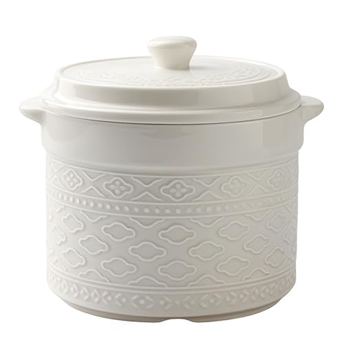 Jaamyears Tazones de sopa de cebolla blanca de 300 ml, bonita taza de sopa con asas y tapa, platos de cerámica aptos para horno