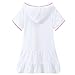 Toddler Girls Swim Cover Up Kids Swimsuit Coverup Terry Zip Up Beach Dress Bathrobe Towel Teens (White, 18-24 Months)