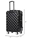 Kenneth Cole REACTION Diamond Tower Collection Lightweight Hardside Expandable 8-Wheel Spinner Travel Luggage, Black, 24-Inch Checked