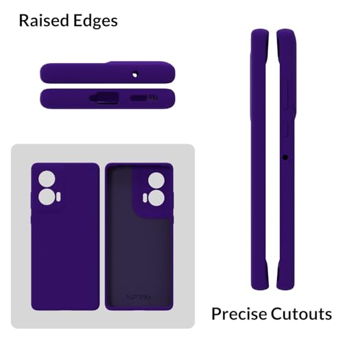 Image of SPRIG Compatible with Moto Edge 50 Fusion Premium SilkTone (Liquid Silicone) Back Cover Drop Tested Shock Proof Mobile Case for Men, Women, Boys and Girls with Camera Protection (Dark Violet)