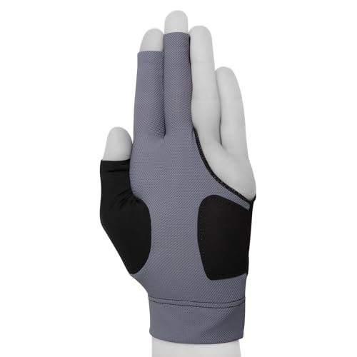 Predator Second Skin Billiard Glove for Left or Right Hand - Black w/Grey Logo (Large/X-Large, for Left Hand (Right-Handed Player))
