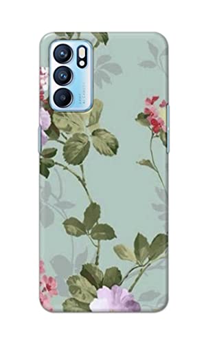 Image of Printed Hard Back Cover Case for Oppo Reno6 5G | Oppo Reno 6 5G Back Cover (Floral Painting) -1302