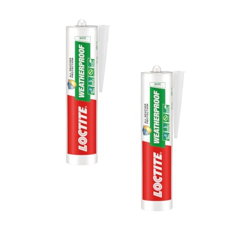 Image of Loctite Weatherproof sealant(White), neutral, indoor & outdoor, ACP, glass, glazing, tiles, ultra fast drying, heat resistant, no stringing, waterproof silicone adhesive, tile grout, 280 ml*2