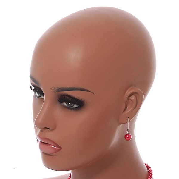 Juego de collar rojo y pendientes de gota de cristal con cadena de 40cm 5