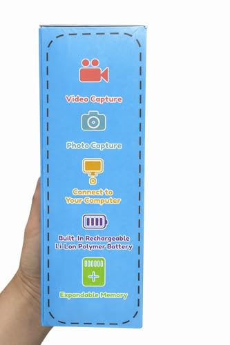 Kids Instant Print Camera with Thermal Printing, Digital Camera with Video Recording, Games, Music, Colorful Pens, Printing Paper, USB Cable, Blue