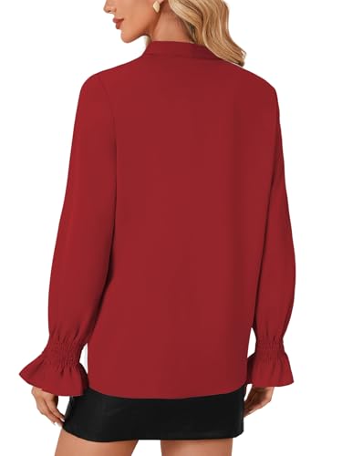 Image of LYANER Women's Bow Tie Neck Business Work Blouse