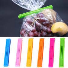 Tiny Souls Plastic Food Snack Bag Pouch Clip Sealer / Keeping Food Fresh for Home Kitchen Camping Snack Seal / Sealing Bag Clips / Pouch Clip Sealer - (Multi Color) (6)