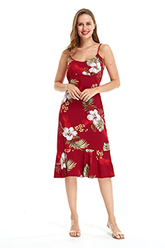 Image of Matchable Family Hawaiian Luau Men Women Girl Boy Clothes in Pineapple Garden Burgundy