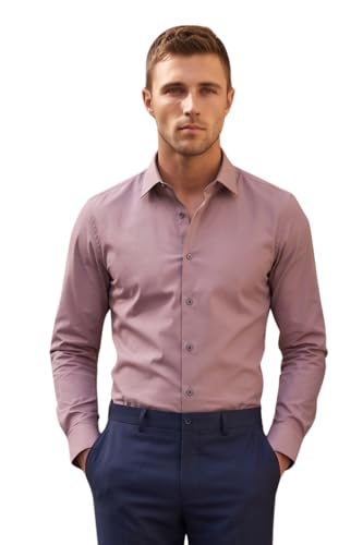 Image of Louis Philippe Men's Slim Fit Bamboo Blend Sustainable Stretch Young Formal Shirt