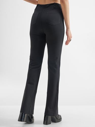 Image of Tokyo Talkies Women's Stretchable Bootcut Pants | High Rise Flared Trousers |Travel & Formal Wear|Workwear Trousers