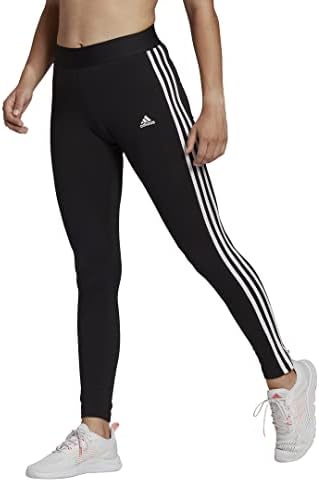 adidas Women's Essentials 3-stripes Leggings, Black/White, Small