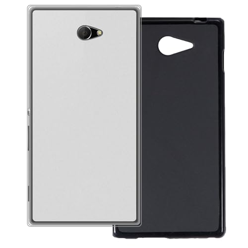 UOGNADGD 2-Pack TPU Case for Xperia M2 - White+Black