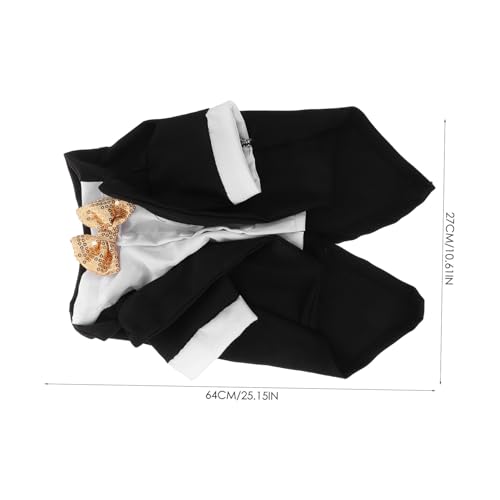 BESPORTBLE Disfraz formal para perro con pajarita, negro miniatura 5