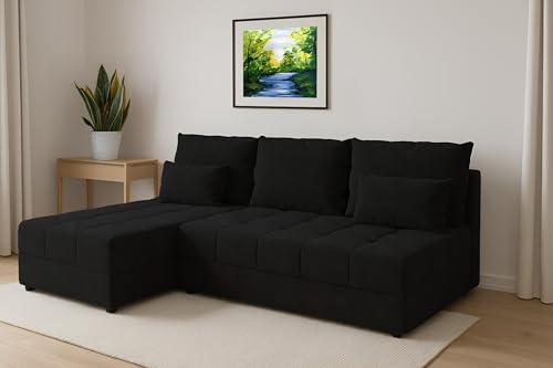 Generisch Couchgarnitur Eckcouch CARIM PIK L-Form, Kronos 07 Schlaffunktion, Bettkasten