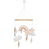 Levtex Baby - Over The Rainbow Baby Crib Hanging - Rainbows, Clouds and Stars - Pink, Taupe, White, Blush - Nursery Accessories