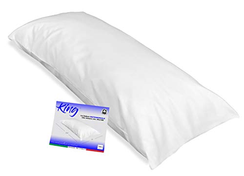Tex family Funda de almohada para cama de matrimonio de 55 x 180 cm, color blanco Cover