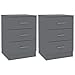 Susany 2er Set Nachtschrank Kommode Nachttisch Couchtisch Nachtkonsole Mit 3 leichtgängigen Schubladen,Nachtkommode Beistelltisch 38 x 35 x 65 cm,Schlafzimmer, Wohnzimmer,Spanplatte