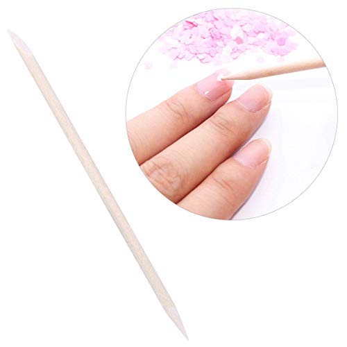 BTYMS 1000 Pcs Orange Wood Sticks 4.5 Inch Cuticle Pusher Wooden Cuticle Remover with Double Sided for Manicures and Pedicures Nail Tools