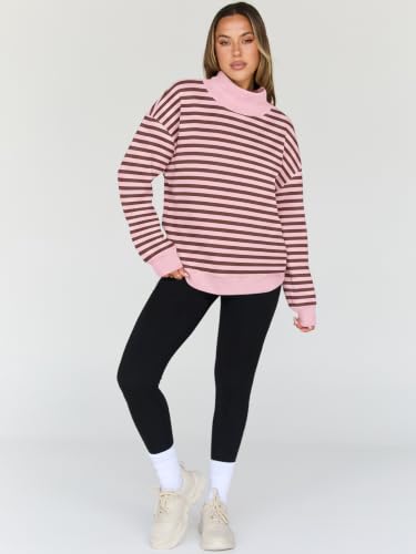 Trendy Queen Womens Mock Neck Sweatshirts Oversized Pullover Fall Outfits — view 5