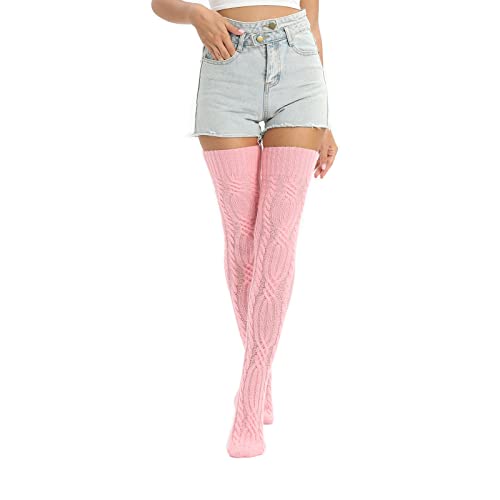 Image of Sexybody Women's Thigh High Socks Over the Knee Knit Socks, Winter Leg Warmers Stockings Knee High Tube Arctic Fleece