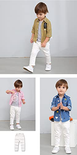 KISBINI Boys' Uniform Pants Elastic Waistband Pull On Pants for Kids4