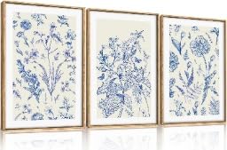 Tableaux floraux bleus lianyibo pour habiller un grand mur vide facilement