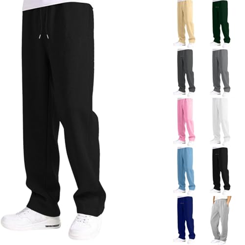 Jogging Hosen MäNner - Schwarz, herrenkleidung, Baumwolle,Sporthose, Trainingshose, Freizeithose, lang,leichte, Sweatpants Jogginganzug sportbekleidung yogahose Jogger Klassische Jogging Hosen MäNner - Schwarz, herrenkleidung, Baumwolle,Sporthose, Trainingshose, Freizeithose, lang,leichte, Sweatpants Jogginganzug sportbekleidung yogahose Jogger Klassische