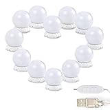 【3 Farbton Einstellbar LED Spiegelleuchte】12 LED-Glühbirnen im hollywood-stil verfügen über 3 farbmodi kosmetikspiegel-glühbirnen-kit(warmweiß, natur- und tageslicht), um ihre verschiedenen bedürfnisse in verschiedenen anlässen zu erfüllen. ermöglicht es ihnen, für eine lange zeit zu schminken, farbtemperaturen bieten einen genaueren status für verschiedene hauttöne, damit sie das perfekteste make-up erhalten.