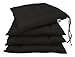 ZOLLNER Set de 4 Coussins de Chaise pour Le Jardin, 40x40 cm, Noir