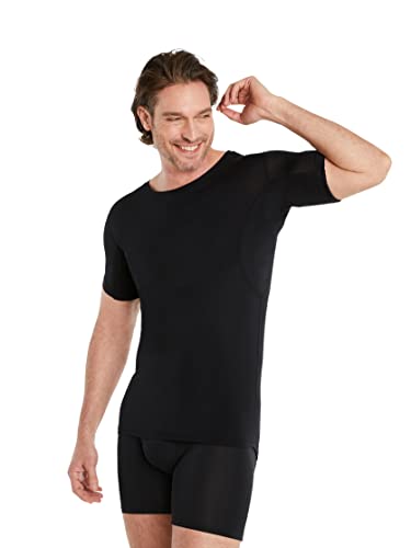 FINN T-Shirt Anti-Transpiration pour Hommes avec col Rond et Patchs intégrés aux aisselles pour la Forte Transpiration - Maillot de Corps Contre Les odeurs...