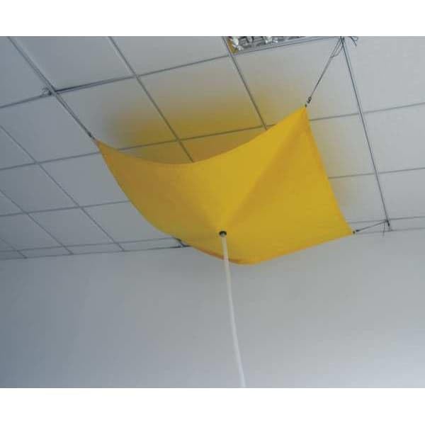 Roof Leak Diverter, PVC Laminated Polyester, 2 1/2 x 2 1/2, .32mm Thick, Yellow, Mfr: 42X293-A