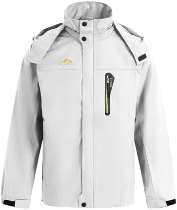 Spmor Men's Outdoor Sports Hooded Windproof Jacket Waterproof Rain Coat