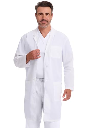 Dickies EDS Professional Men & Women Scrubs Lab Coats 40" 83403, L, White