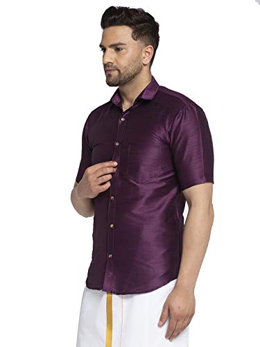 Image of SAIFOO Men's Classic Silk Ethnic Shirt.