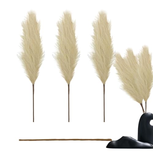 Hierba de pampa seca - Ramo de hierba de junco artificial de 110 cm / 43 pulgadas, flores secas boho esponjosas, granja de larga duración para arreglos florales de boda, decoración del jarrón del