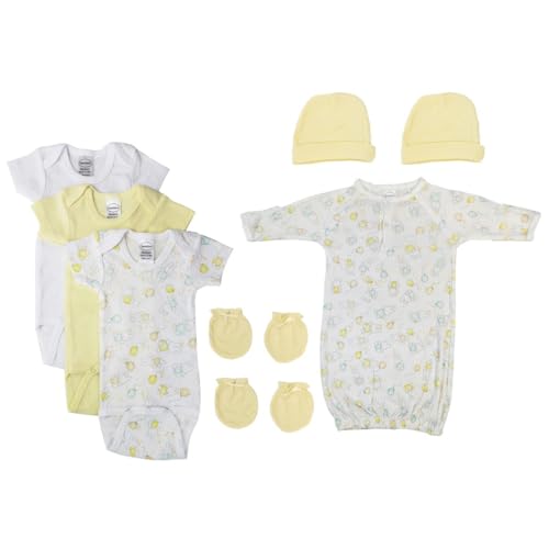 Bambini NC-0444NB Unisex Baby 10 Piece Layette Sets White & Yellow - Newborn