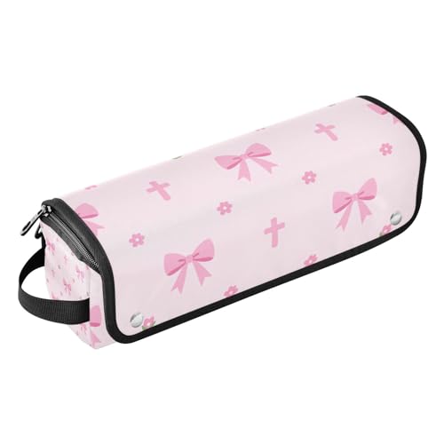 Estuche de Viaje 2 en 1 para Plancha y Rizador con Alfombrilla Resistente al Calor Rosa