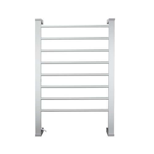 BVANQ Heated Towel Rack with Timer 8-Bar Electric Towel Warmer for Bathroom Fast Heating Towel Dryer Freestanding or Wall Mount Auto Shut-Off Space-Saving Design