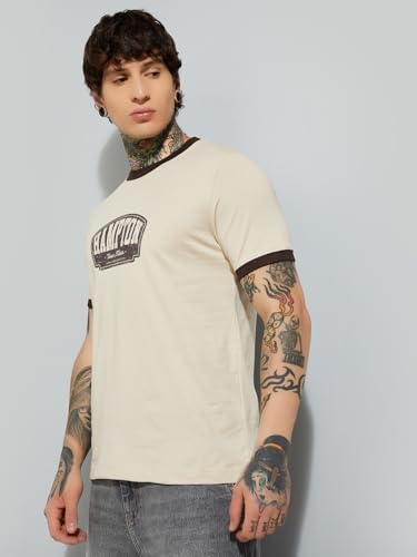 Image of Max Men's Letter Print Regular Fit T-Shirt