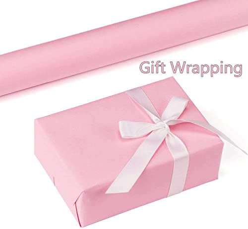 Image of practicalWs Pink Self-Adhesive Wallpaper Film Stick Paper Easy to Apply | Peel and Stick Wallpaper Shelf Liner Table and Door Reform Wall paper