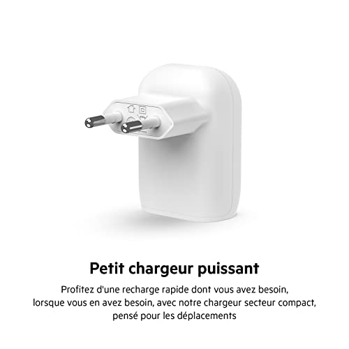 Belkin Chargeur Secteur USB-C 30 W, PPS, Power Delivery, Certification USB-If PD 3.0, Chargeur Rapide pour iPhone 17, iPhone Air, 16, Samsung Galaxy, Z Fold, Pixel, iPad, Note, AirPods, MacBook Air