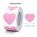 Pink Heart Stickers Roll 1.5 Inch Valentine's Day Love Shape Labels Waterproof Removable for Craft Envelopes Boxes Gift Tags Bags Wedding 500 PCS