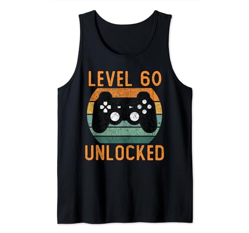 Level 60 Unlocked Funny Video Gamer 60th Birthday Camiseta sin Mangas